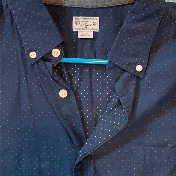 Men’s J crew pin dot navy shirt - Picture 2 of 2